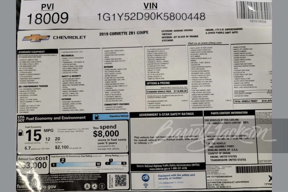 2019 Chevrolet Corvette C7 ZR1 - Image 13 of 31