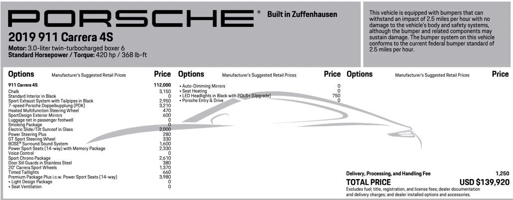 2019 Porsche 991 Carrera 4S - Image 3 of 3