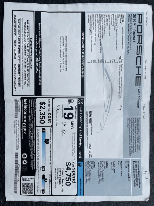 2019 Porsche 991 Carrera T - Image 13 of 13