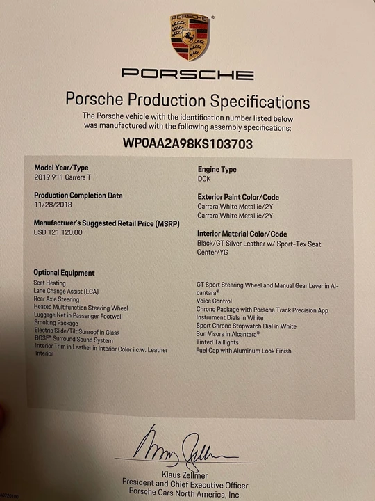 2019 Porsche 991 Carrera T - Image 16 of 20