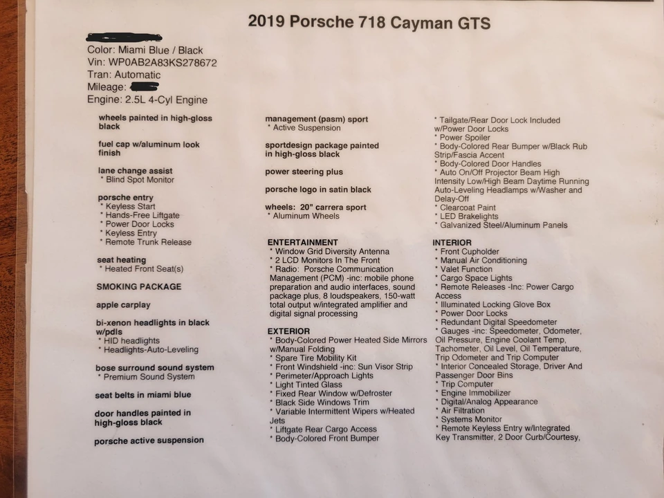 2019 Porsche 718 Cayman GTS - Image 2 of 3