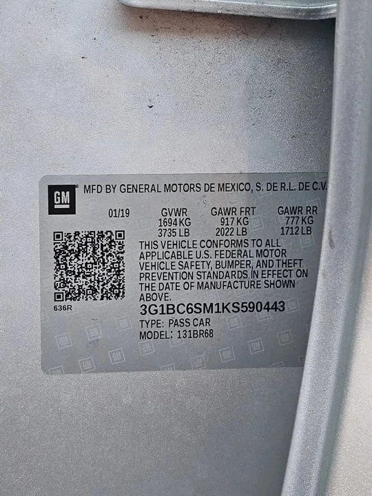 2019 Chevrolet Cruze - Image 8 of 8