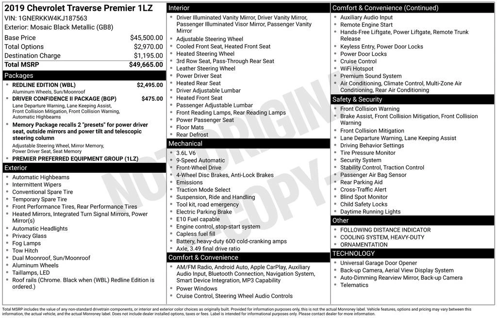 2019 Chevrolet Traverse - Image 4 of 12