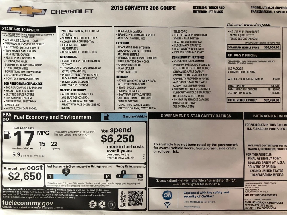 2019 Chevrolet Corvette C7 Z06 - Image 7 of 7
