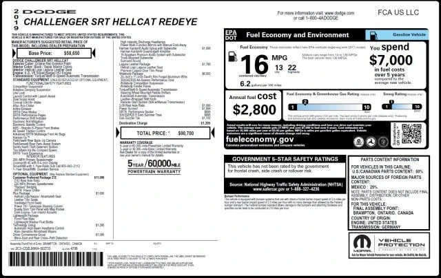 2019 Dodge Challenger SRT Hellcat 3rd Gen - Image 5 of 31