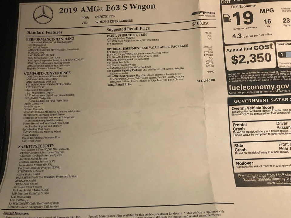 2019 Mercedes-Benz W213 E 63 AMG - Image 9 of 9