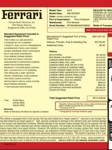 2019 Ferrari 488 Spider - Image 2 of 21