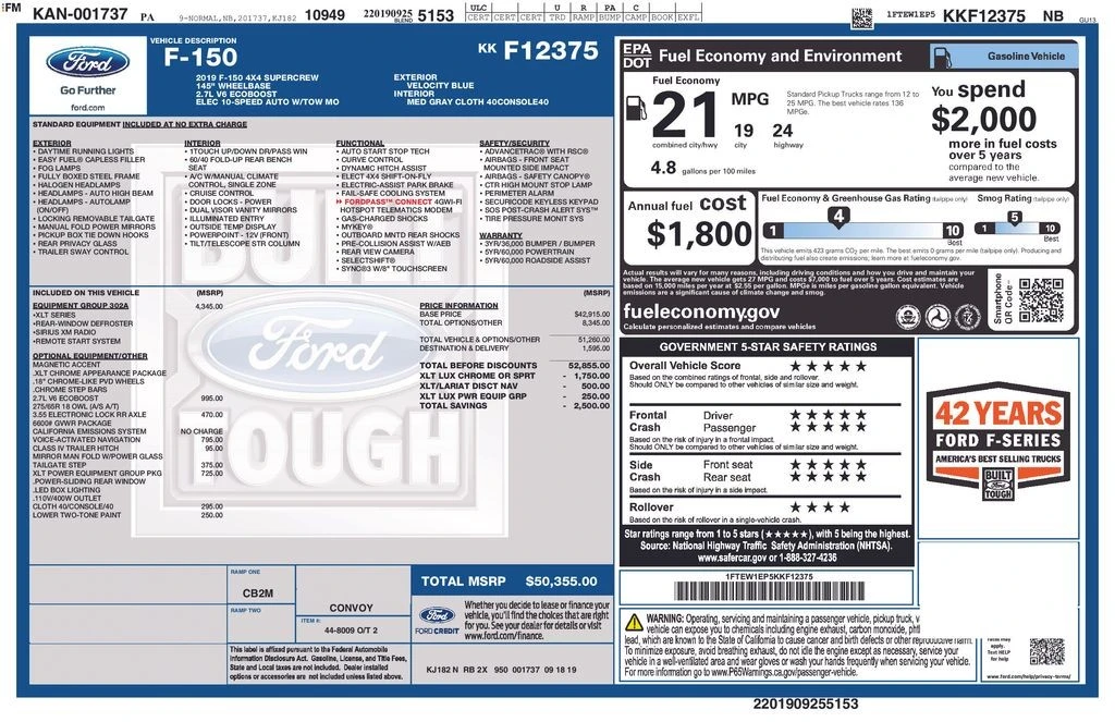 2019 Ford F-150 13th Gen - Image 2 of 2
