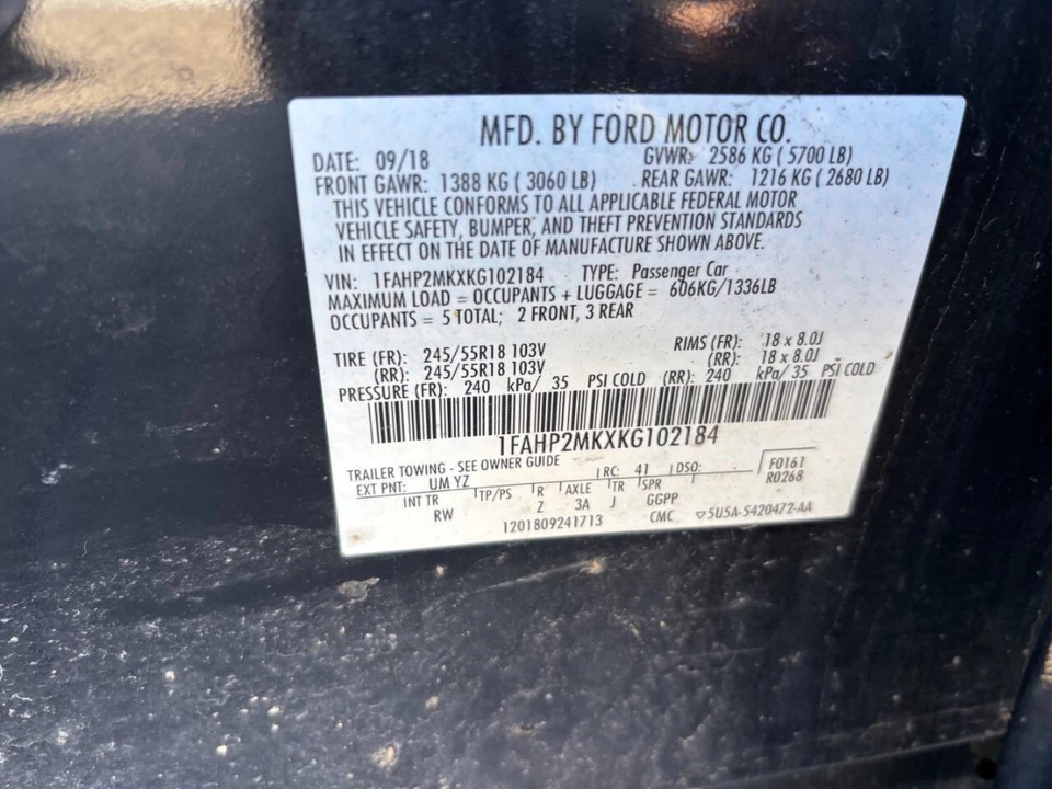 2019 Ford Taurus 6th Gen - Image 4 of 19