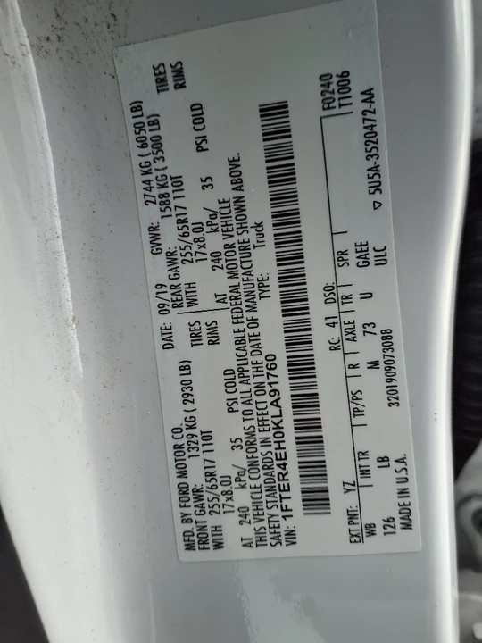 2019 Ford Ranger 4th Gen - Image 11 of 21