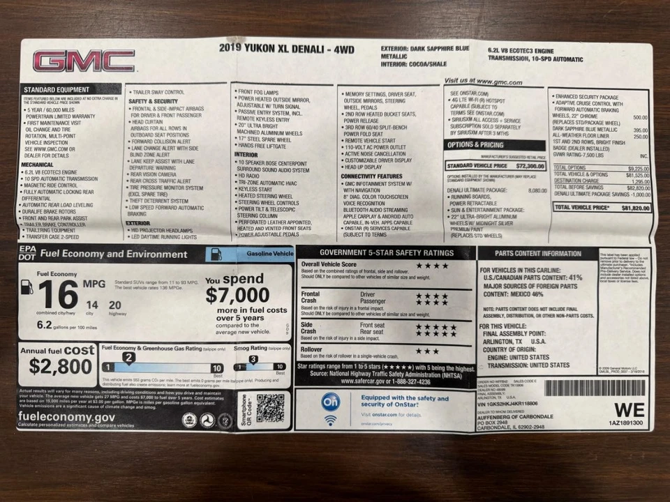 2019 GMC Yukon 4th Gen - Image 4 of 21