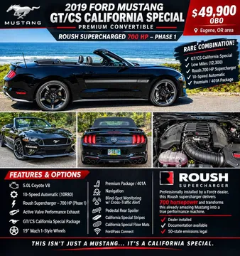 2019 Ford Mustang GT Premium California Special