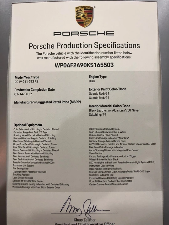2019 Porsche 991 GT3 RS - Image 8 of 8