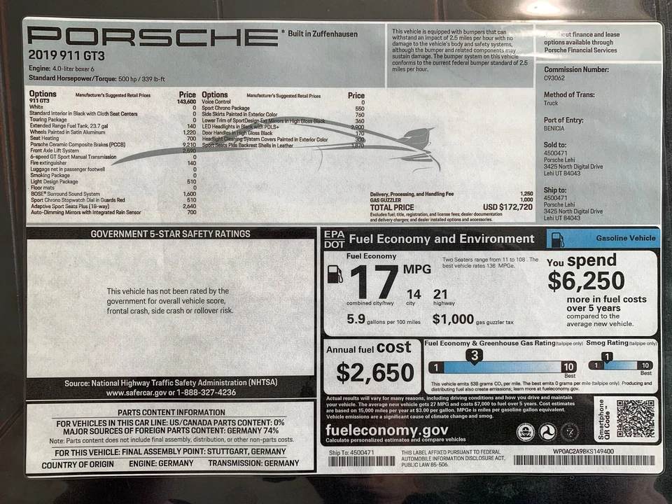 2019 Porsche 991 GT3 - Image 8 of 8