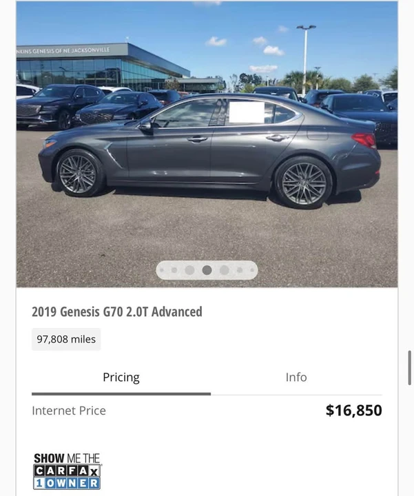 2019 Genesis G70 - Image 2 of 20