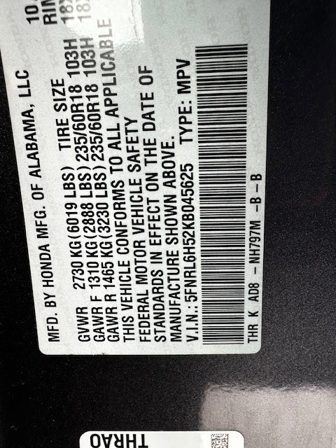 2019 Honda Odyssey - Image 9 of 20