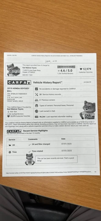 2019 Honda Odyssey - Image 12 of 12