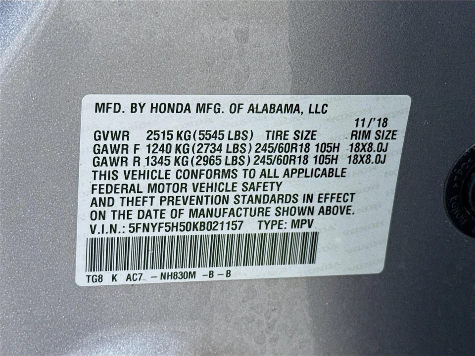 2019 Honda Pilot 3rd Gen - Image 14 of 14