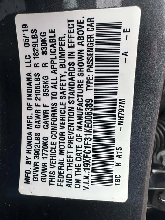 2019 Honda Civic 10th Gen - Image 10 of 10
