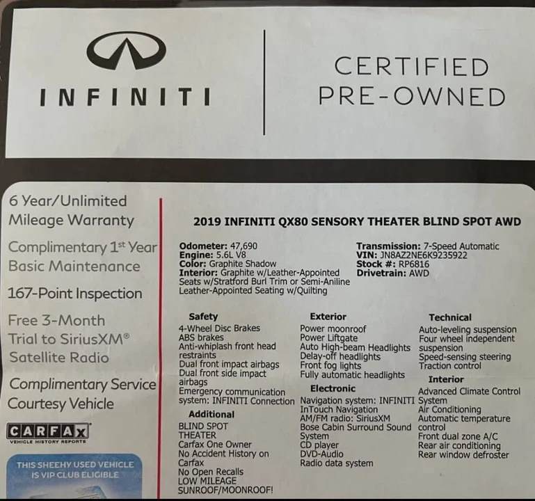 2019 Infiniti QX80 - Image 20 of 20