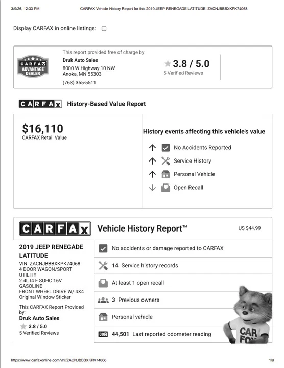 2019 Jeep Renegade - Image 21 of 21
