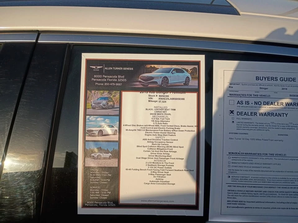 2019 Kia Stinger - Image 2 of 3
