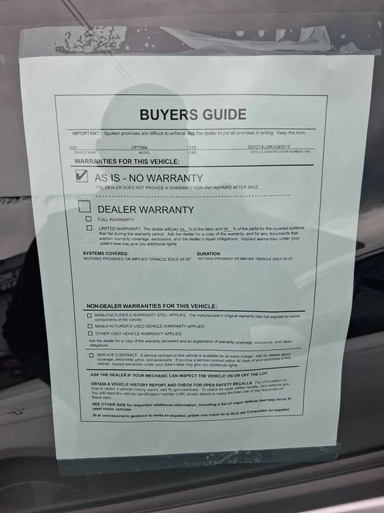 2019 Kia Optima/K5 - Image 3 of 3