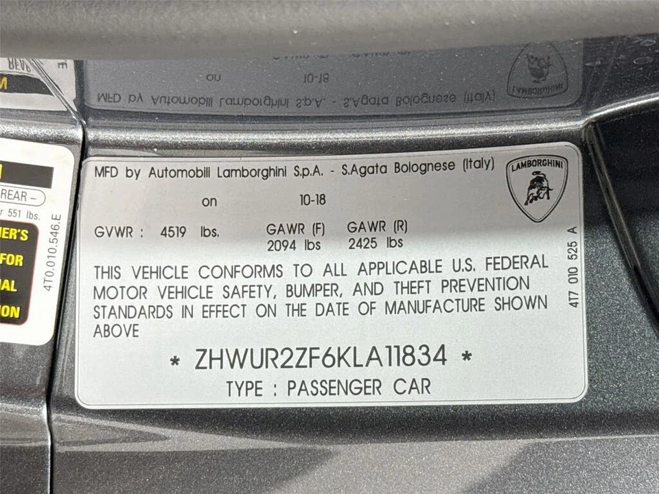 2019 Lamborghini Huracan LP580-2 - Image 24 of 24