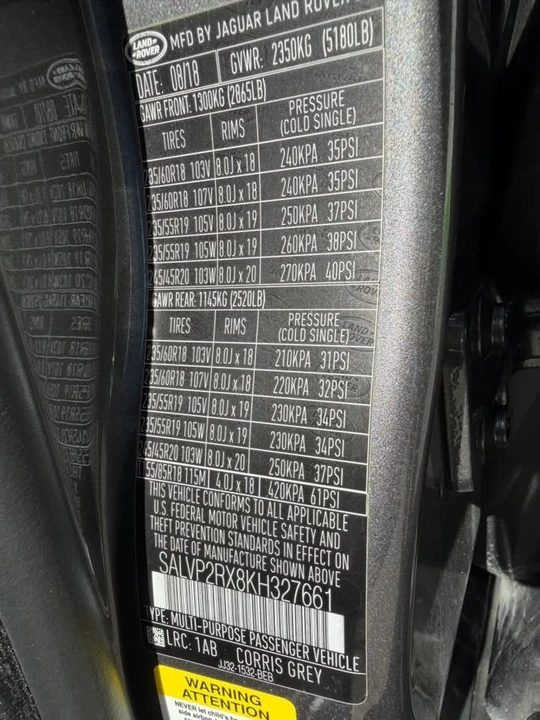 2019 Land Rover Range Rover Evoque 2nd Gen - Image 12 of 20
