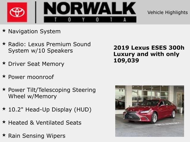 2019 Lexus ES 7th Gen - Image 10 of 21