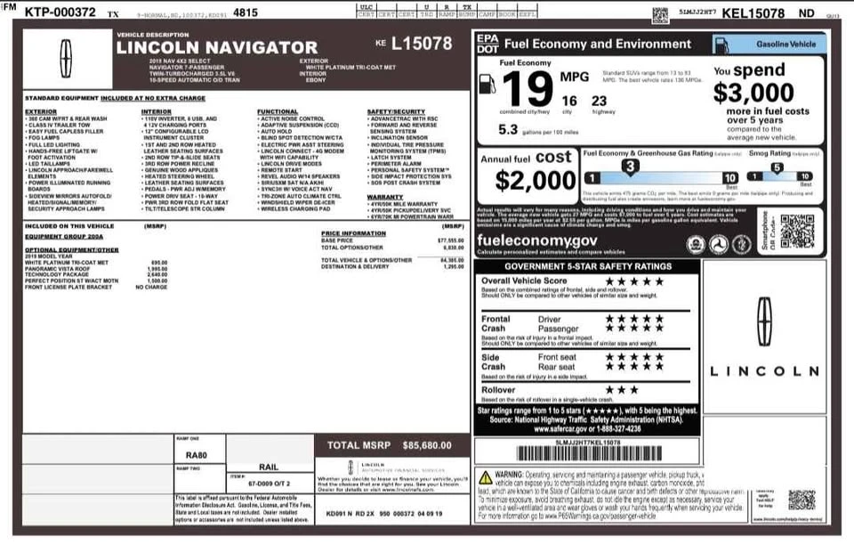 2019 Lincoln Navigator 4th Gen - Image 16 of 16