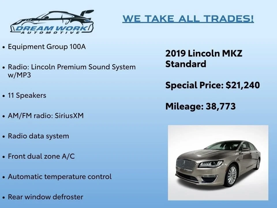 2019 Lincoln MKZ - Image 2 of 20