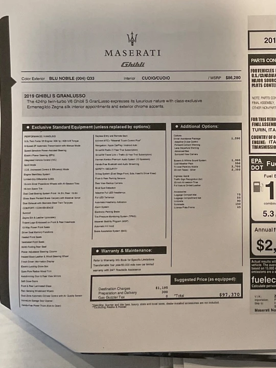 2019 Maserati Ghibli 3rd Gen - Image 12 of 12