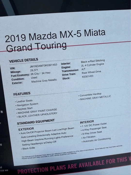 2019 Mazda ND MX-5 Miata - Image 2 of 7