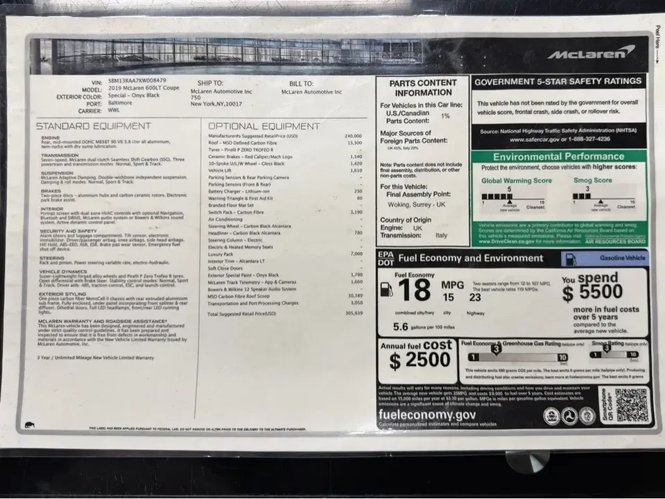 2019 McLaren 600LT - Image 13 of 20