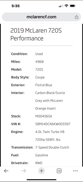 2019 McLaren 720S - Image 6 of 6