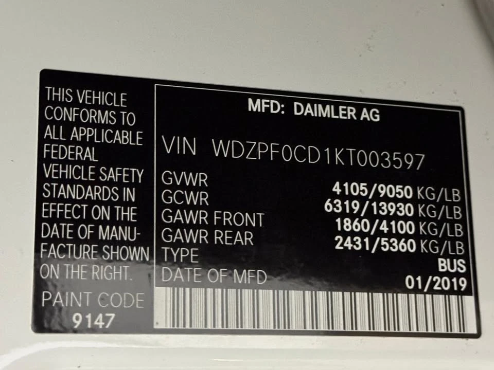 2019 Mercedes-Benz VS30 Sprinter - Image 19 of 19