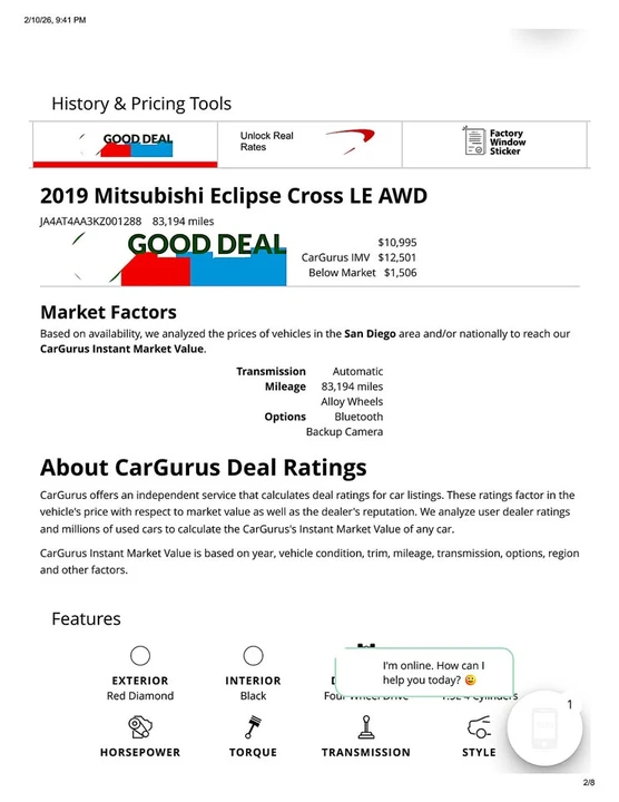 2019 Mitsubishi Eclipse Cross - Image 16 of 17