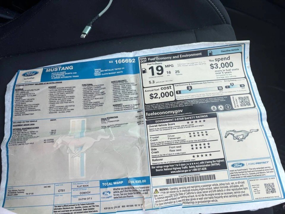 2019 Ford S550 Mustang GT - Image 12 of 12