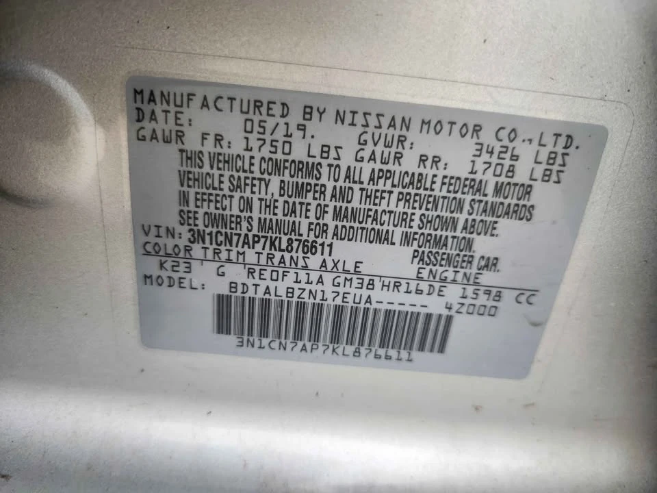 2019 Nissan Versa - Image 12 of 12