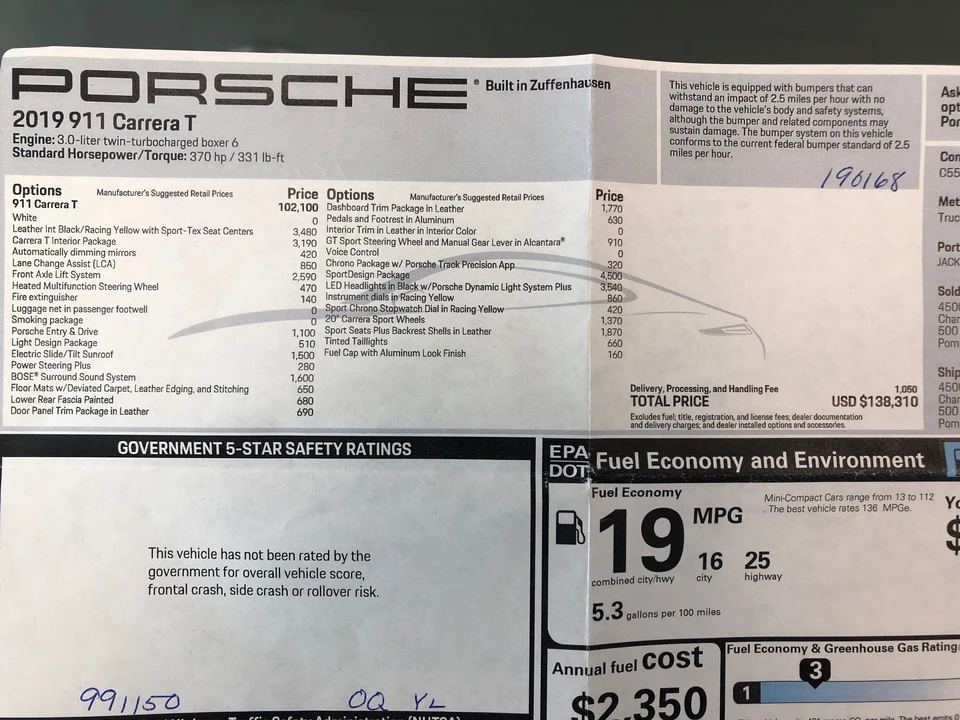 2019 Porsche 991 Carrera T - Image 3 of 27