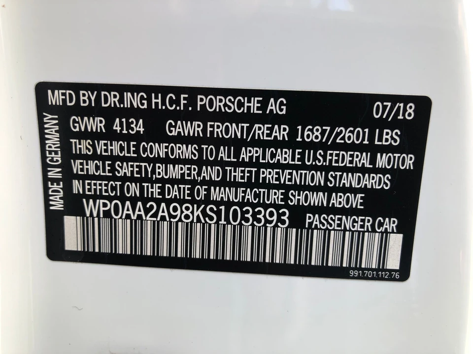 2019 Porsche 991 Carrera T - Image 27 of 27