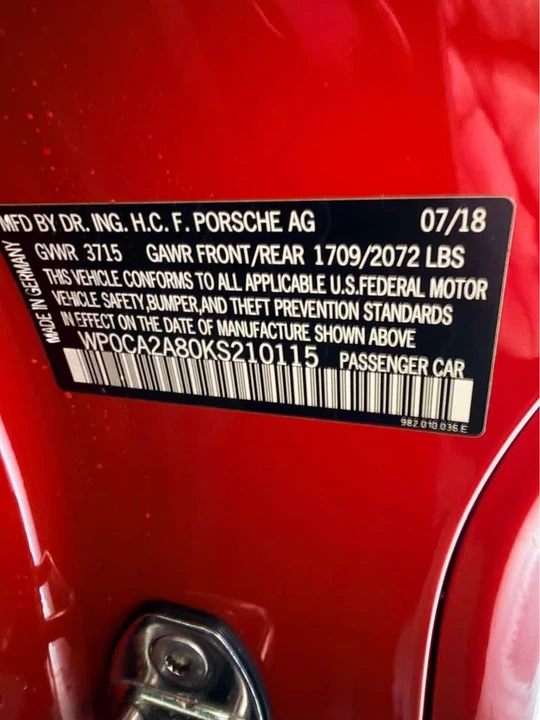 2019 Porsche 718 Boxster - Image 6 of 12
