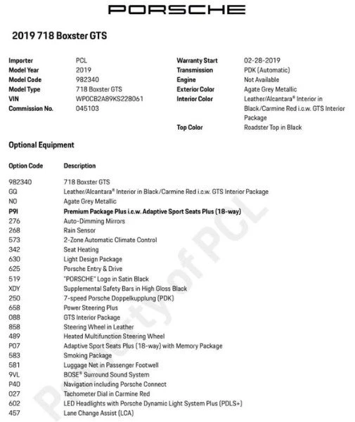 2019 Porsche 718 Boxster GTS - Image 9 of 9
