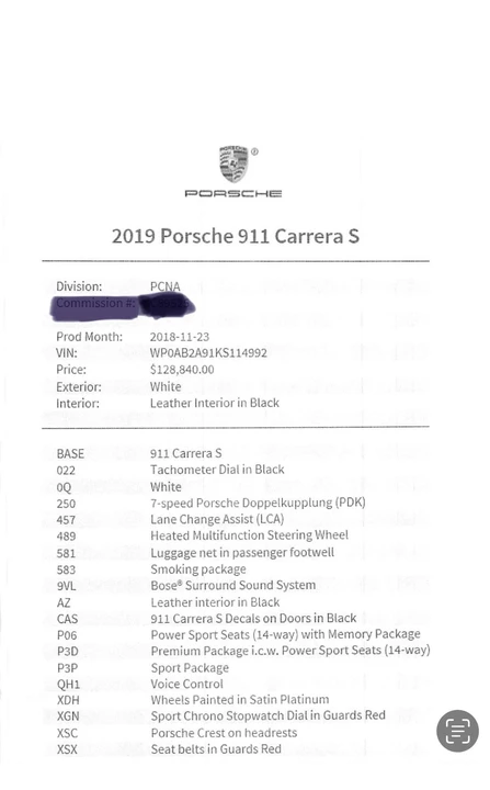 2019 Porsche 991 Carrera S - Image 6 of 6