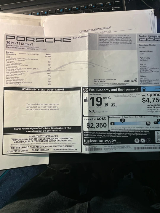 2019 Porsche 991 Carrera T - Image 31 of 31