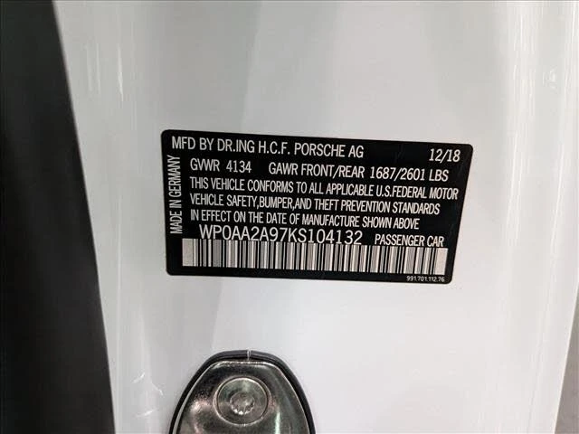 2019 Porsche 991 Carrera T - Image 19 of 19