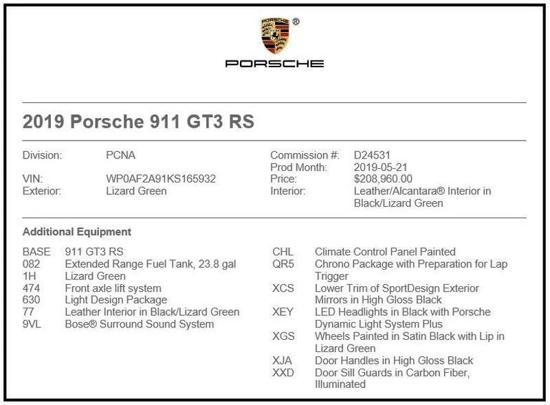 2019 Porsche 991 GT3 RS - Image 9 of 9