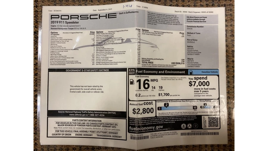 2019 Porsche 991 Speedster - Image 29 of 29