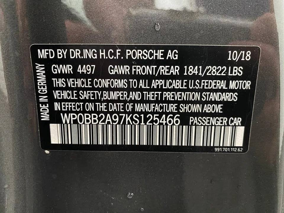 2019 Porsche 991 Targa 4 GTS - Image 29 of 29